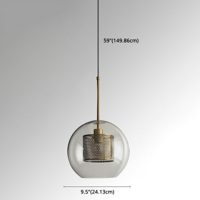 Modern Style Glass Shaded Suspension Pendant Light in Bronze Dinning Room Hanging Light