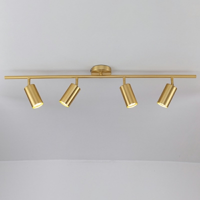 Nordic Style LED Gold Track Light Fixture for Clothing Shop Indoor Semi Mount Lighting