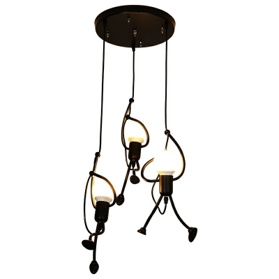 Nordic Wrought Iron Pendant Light Metal Unique Hanging Lights for Coffee Shop