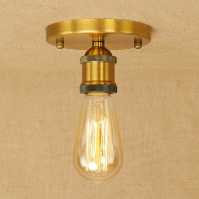 Open Bulb Single Light Flushmount Ceiling Light 5.5