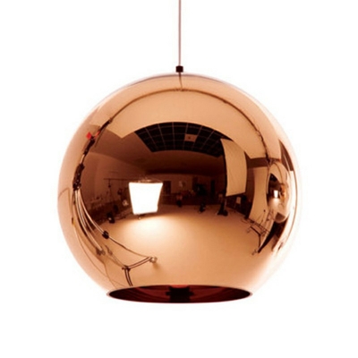 Pendulum Shape Mini Pendant Minimalist Glass 1 Head Art Deco Ceiling Pendant Lamp in Copper