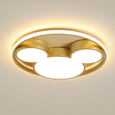 Single-Light Cartoon Mouse Acrylic Children Bedroom Flushmount Ceiling Lamp
