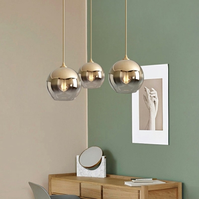 Single Light Post-Modern Spherical Shade Hanging Lamp Glass Pendant Light for Living Room