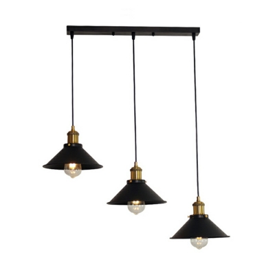Track Light Vintage Metal Pendant Light in Cone for Kitchen Island Pool Table