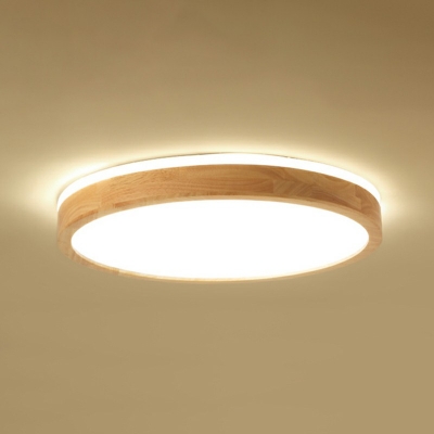 Wood Flushmount Creative Minimalist Large LED Ceiling Flush Mount Light for Living Room
