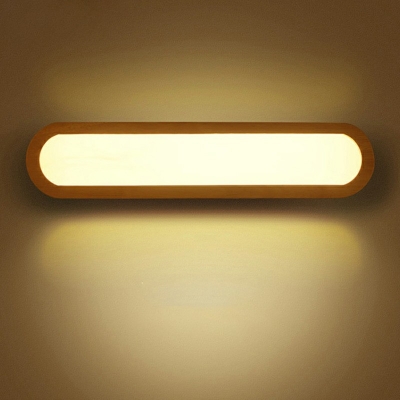 Wooden Oval Wall Sconce Modernist 3.5 Inchs Height LED Wall Mounted Lamp for Stairway