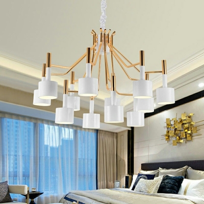 21.5 Inchs Height Modern LED Chandelier Branching Hanging Pendant Light with Iron Shade