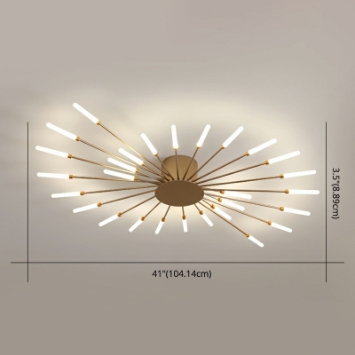 Acrylic Starburst Semi Mount Lighting Modern Style LED Close to Ceiling Light in Natural Light