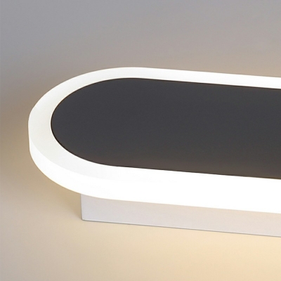 Aluminium Lamp LED Semi Flush Mount Metal Indoor Ceiling Light with Oblong Acrylic Shade