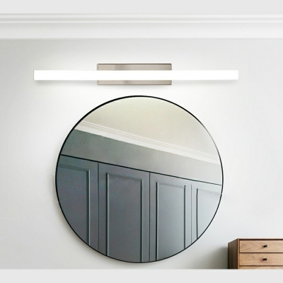 Contemporary Bathroom Chrome Vanity Light LED Arcylic Shade Linear Bathroom Wall Sconce for Dressing Table