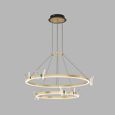 Contemporary Style Ceiling Lighting Bedroom LED Ceiling Mounted Fixture with Butterfly