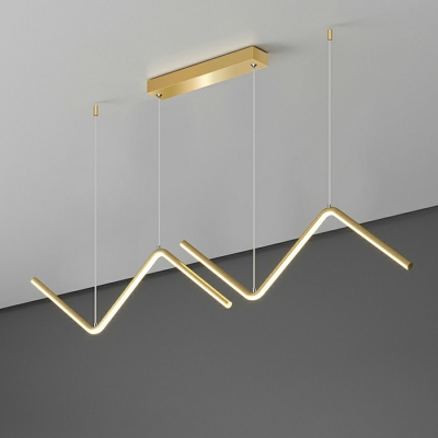 Geometric Lines Design LED Suspension Lamp Minimalism Dining Room Island Light