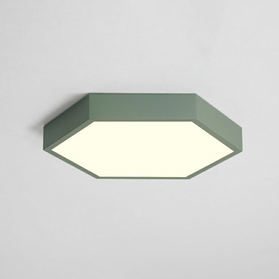 Hexagonal Flush Mount Light Acrylic Shade 13