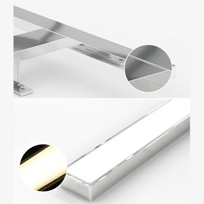 Linear Wall Mount Light Silver with Diffuser Arcylic Shade Integrated Led Vanity Light for Bathroom