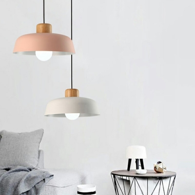 Metal Barn Hanging Lamp Modern Single Bulb 13 Inchs Wide Ceiling Pendant Light for Kitchen