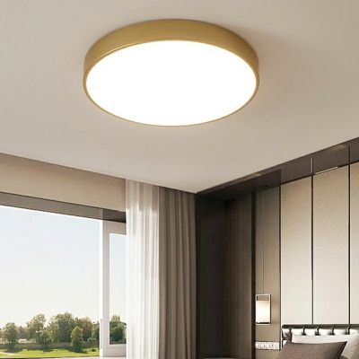 Minimalist LED Ceiling Lamp LED Metal Round Flush Mount Ceiling Light White Light with Arcylic Shade for Kid's Room