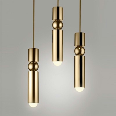 Minimalist Style LED Pendant 7 Inchs Height Metal Rod Design 1-Light Hanging Lamp