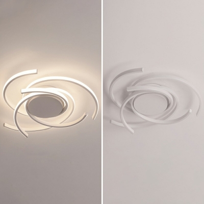 Modern Black/White LED Ceiling Mounted Fixture for Bedroom Acrylic Semi Flush Mount Lighting