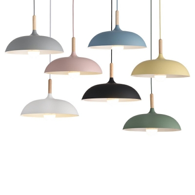 Modern Simplicity 1 Head Wood and Aluminum Pendant Lamp Hanging Lights for Dining Room