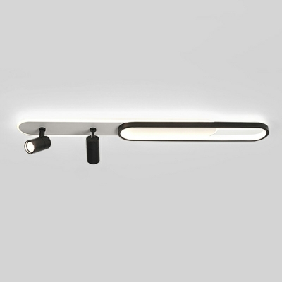 Modern Simplicity 2/3 Light LED Oblong Wrought Iron Ceiling Light for Interior Spaces