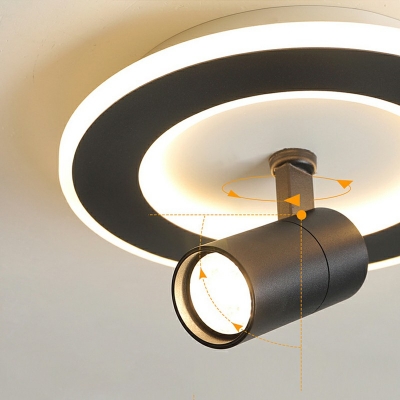 Modern Style 1-Light LED Semi Flush Ceiling Light Acrylic Shade Living Room Light