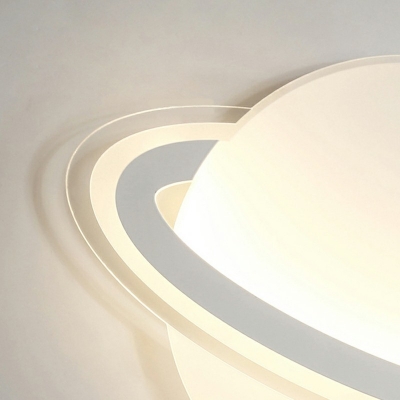 Modern Style Globle Shape White Acrylic Flush Mount Light Spotlight for Boy and Girl Room