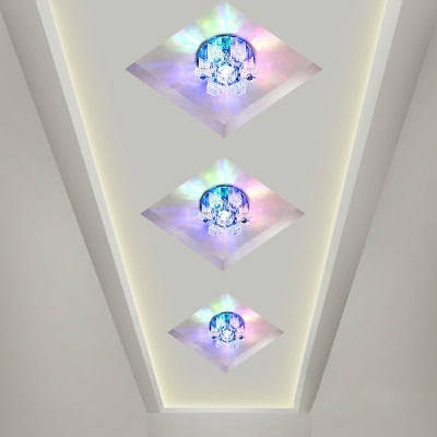 Modernism Flush Mount Ceiling Crystal LED Hallway Ceiling Lighting 4 Inchs Wide