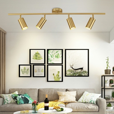 Nordic Style LED Gold Track Light Fixture for Clothing Shop Indoor Semi Mount Lighting