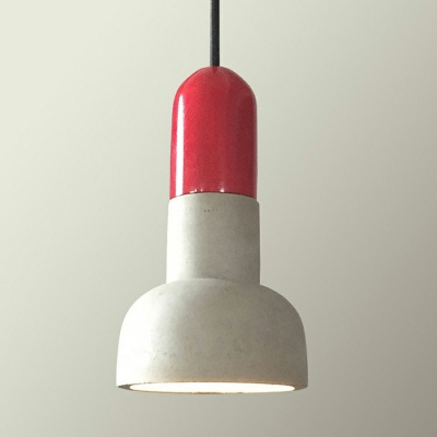Nordic Style Pendant Light 5.5 Inchs Wide 1-Blub Cement and Metal Hanging Lamp