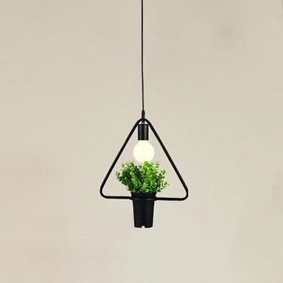 Retro Industrial Style Plant Hanging Light Iron Flower Lamp for Cafe Restaurant