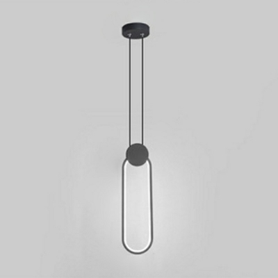 Simple LED Pendant Postmodern Bedroom Metal with 71 Inchs Height Adjustable Cord Hanging Lamp