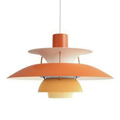 Single Light Macaron Flying Saucer Metal Hanging Light Nordic Pendant Lamp for Dining Room