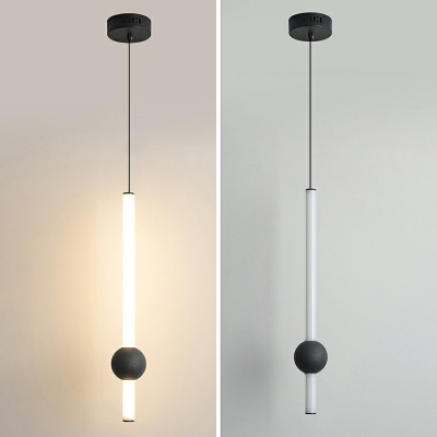 Tube Suspended Light Ceiling Plate Modern Style 23.5 Inchs Height Warm Light Hanging Light for Bedroom
