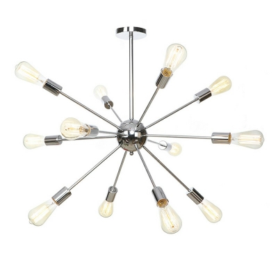 Wrought Iron Large Sputnik LED Chandelier Industrial Style Hanging Light for Cafe Bar
