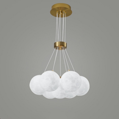 7 Light Glass Cluster Pendant with Ball Shade Light for Living Room Bedroom