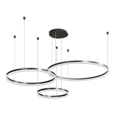 Acrylic Ring Chandelier with Adjustable Hanging Cord Modern Indoor Room Suspension Pendant Light