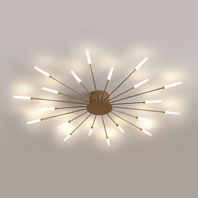 Acrylic Starburst Semi Mount Lighting Modern Style LED Close to Ceiling Light in Natural Light