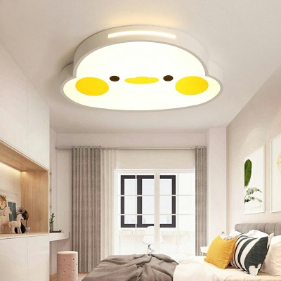 Cartoon Animals Kids Bedroom Flushmount Light Arcylic Shade LED 2 Inchs Height Ceiling Light in White