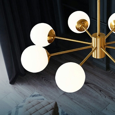 Designers Style Milk White Glass Orb Shade Lighting Pendant for Dining Room
