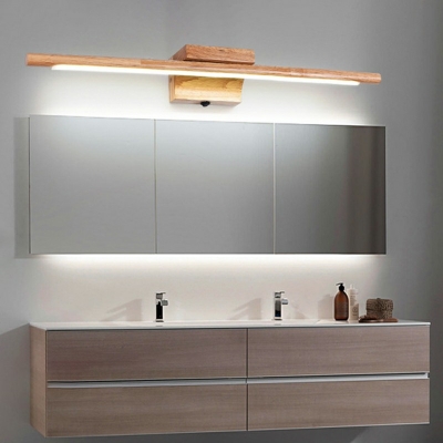 Elongated Bar Shaped Wall Light Kit Minimalistic Wood 23.5 Inchs Length LED Sconce Lamp