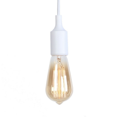 Exposed Bulb Design Hanging Lamp Nordic Plastic 1-Light Cluster Pendant for Dining Room