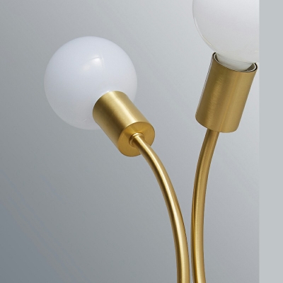Industrial Style Open Bare Bulb Semi Flush Mount Light Gold Metal Ceiling Light for Indoor Room