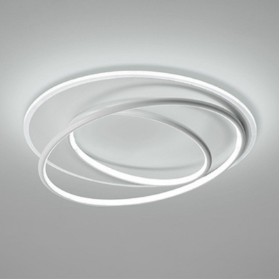 Metal 3-Ring Flushmount Light Modern LED Semi Mount Lighting for Bedroom