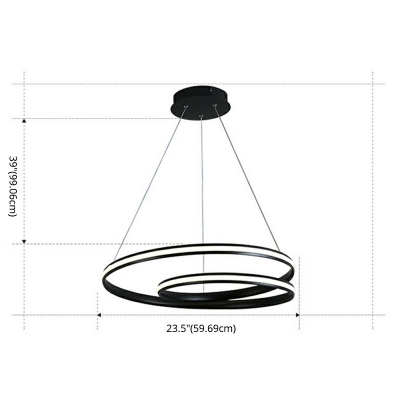 Minimalist Metal Spiral Chandelier Lamp Restaurant LED Hanging Ceiling Light