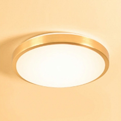 Minimalist Style Gold Circular Flush Mount Lighting LED Metal Ceiling Lighting Fixture for Bedroom