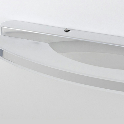 Modern Chrome Vanity Light Fixture Arc Shape Vanity Sconce in Warm Light for Bathroom