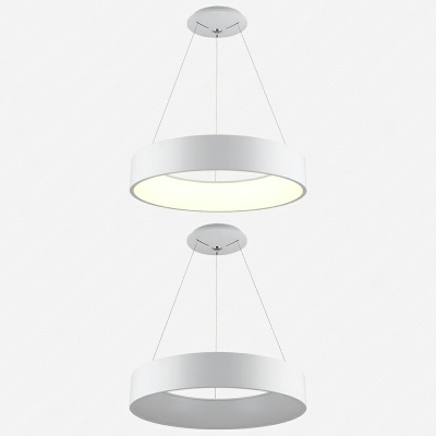 Modern Nordic Hoops LED Pendant Light Metal Single Pendant Lamp with Acrylic Shade