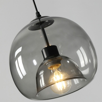 Modern Style Glass Hanging Light  Clear Glass Globe for Dinning Room