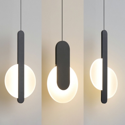Modern Style Round Acrylic Suspension Lighting LED Hanging Light Fixture for Bedroom