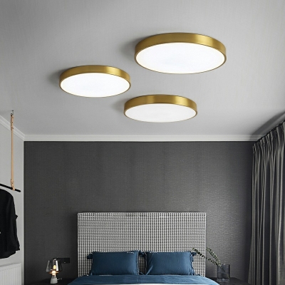 Round Corridor Bedroom Ceiling Light Acrylic Simplicity LED Flush Mount Fixture in White Light